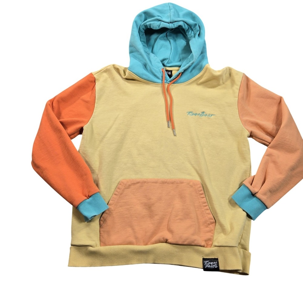 TommyInnit Hoodie Sweatshirt‎ Teens Medium Multicolor Fleece Pullover Colorblock